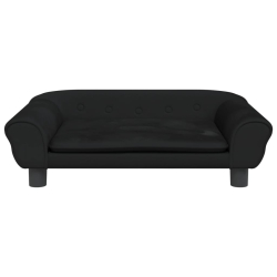 Sofa dla dzieci, czarna, 70x45x26 cm, aksamit