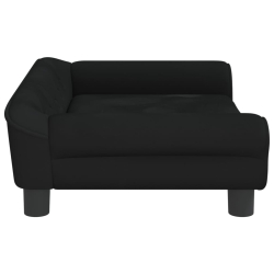 Sofa dla dzieci, czarna, 70x45x26 cm, aksamit