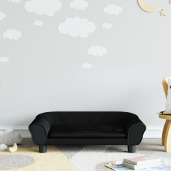 Sofa dla dzieci, czarna, 70x45x26 cm, aksamit