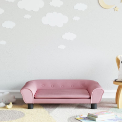 Sofa dla dzieci, różowa, 70x45x26 cm, aksamit