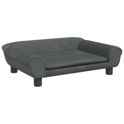 Sofa dla dzieci, ciemnoszara, 70x45x26 cm, aksamit