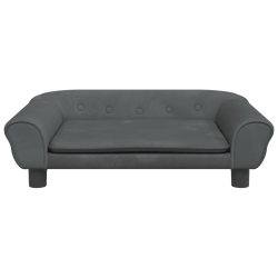 Sofa dla dzieci, ciemnoszara, 70x45x26 cm, aksamit