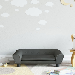 Sofa dla dzieci, ciemnoszara, 70x45x26 cm, aksamit