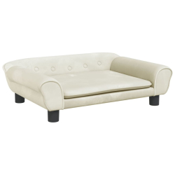 Sofa dla dzieci, kremowa, 70x45x26 cm, aksamit