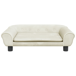 Sofa dla dzieci, kremowa, 70x45x26 cm, aksamit