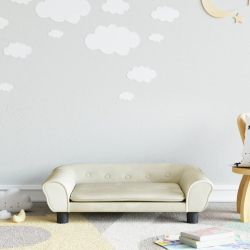 Sofa dla dzieci, kremowa, 70x45x26 cm, aksamit