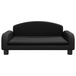 Sofa dla dzieci, czarna, 70x45x30 cm, sztuczna skóra