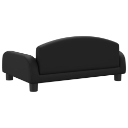 Sofa dla dzieci, czarna, 70x45x30 cm, sztuczna skóra