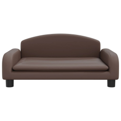 Sofa dla dzieci, brązowa, 70x45x30 cm, sztuczna skóra