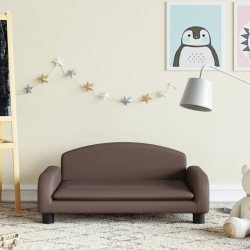 Sofa dla dzieci, brązowa, 70x45x30 cm, sztuczna skóra