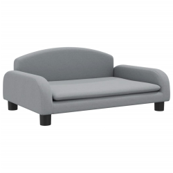 Sofa dla dzieci, jasnoszara, 70x45x30 cm, obita tkaniną