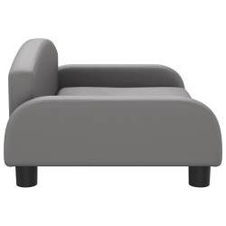 Sofa dla dzieci, szara, 70x45x30 cm, sztuczna skóra