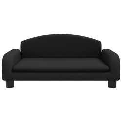 Sofa dla dzieci, czarna, 70x45x30 cm, obita tkaniną
