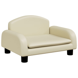 Sofa dla dzieci, kremowa, 50x40x30 cm, sztuczna skóra