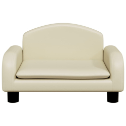 Sofa dla dzieci, kremowa, 50x40x30 cm, sztuczna skóra