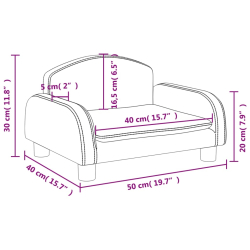 Sofa dla dzieci, kremowa, 50x40x30 cm, sztuczna skóra
