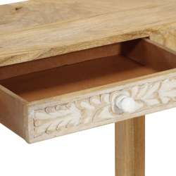Stolik konsolowy, 110x30x75 cm, bielone drewno mango