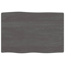 Blat do biurka, ciemnoszary, 60x40x6 cm, malowane drewno dębowe