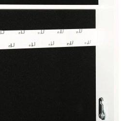 Stojąca szafka na biżuterię, z lustrem, biała, 42x38x152 cm