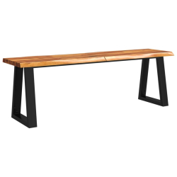 Ławka z naturalną krawędzią, 140 cm, lite drewno akacjowe
