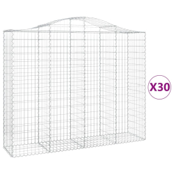 Kosze gabionowe, 30 szt, 200x50x160/180cm, galwanizowane żelazo