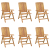 Rozkładane krzesła ogrodowe z poduszkami, 6 szt., drewno tekowe