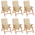 Rozkładane krzesła ogrodowe z poduszkami, 6 szt., drewno tekowe