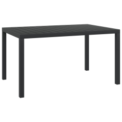7-częściowy zestaw mebli ogrodowych, czarny, aluminium