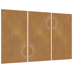 Ogrodowa dekoracja ścienna, 3 cz., 105x55 cm, stal kortenowska