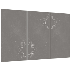 Ogrodowa dekoracja ścienna, 3 cz., 105x55 cm, stal kortenowska