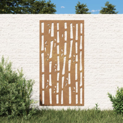 Ogrodowa dekoracja ścienna, 105x55 cm, stal kortenowska, bambus