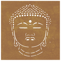 Ogrodowa dekoracja ścienna, 55x55 cm, stal kortenowska, Budda