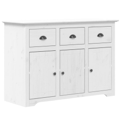 Komoda BODO, biała, 115x43x79,5 cm, lite drewno sosnowe