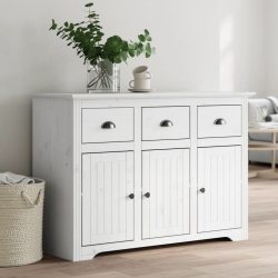 Komoda BODO, biała, 115x43x79,5 cm, lite drewno sosnowe