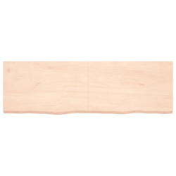 Półka, 160x50x4 cm, surowe lite drewno dębowe