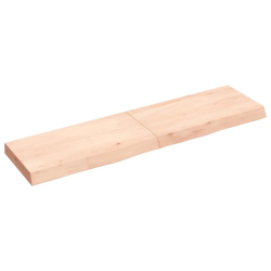 Półka, 120x30x6 cm, surowe lite drewno dębowe