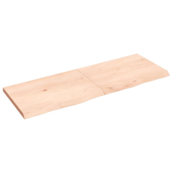 Półka, 140x50x4 cm, surowe lite drewno dębowe