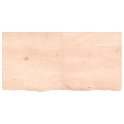 Półka, 120x60x6 cm, surowe lite drewno dębowe