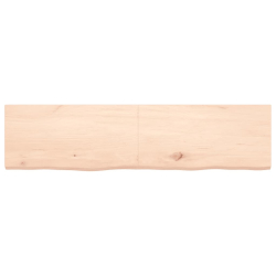 Półka, 160x40x4 cm, surowe lite drewno dębowe