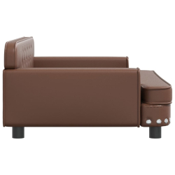 Sofa dla dzieci, brązowa, 90x53x30 cm, sztuczna skóra