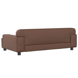Sofa dla dzieci, brązowa, 90x53x30 cm, sztuczna skóra