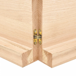 Półka, 180x50x6 cm, surowe lite drewno dębowe