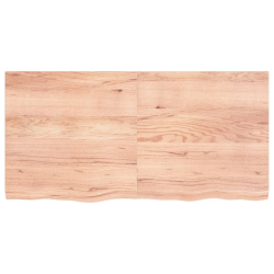 Półka jasnobrązowa, 120x60x4 cm, lakierowane lite drewno dębowe