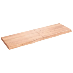 Półka, jasnobrązowa, 160x50x6 cm, lite drewno dębowe