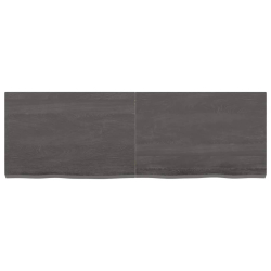Półka, ciemnoszara, 120x40x4 cm, wykończone lite drewno dębowe