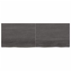Półka, ciemnoszara, 140x50x4 cm, wykończone lite drewno dębowe