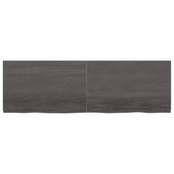 Półka, ciemnoszara, 160x50x4 cm, wykończone lite drewno dębowe