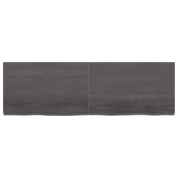 Półka, ciemnoszara, 160x50x6 cm, wykończone lite drewno dębowe