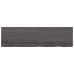 Półka, ciemnoszara, 180x50x4 cm, wykończone lite drewno dębowe