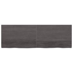 Półka, ciemnoszara, 180x60x4 cm, wykończone lite drewno dębowe